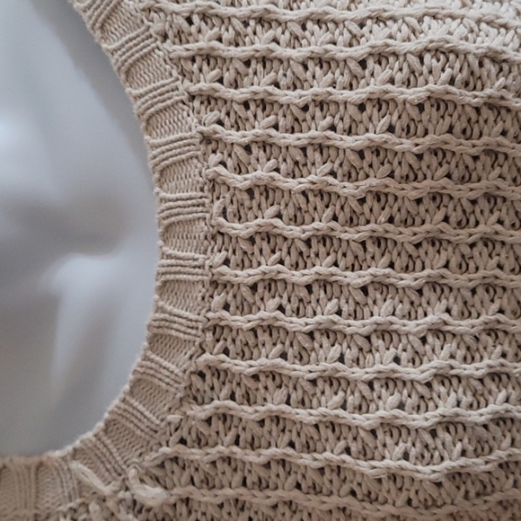 DKR Tan Neutral Cotton Fisherman Sweater M - Picture 2 of 6